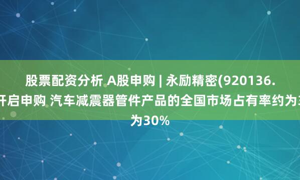 股票配资分析 A股申购 | 永励精密(920136.BJ)开启申购 汽车减震器管件产品的全国市场占有率约为30%